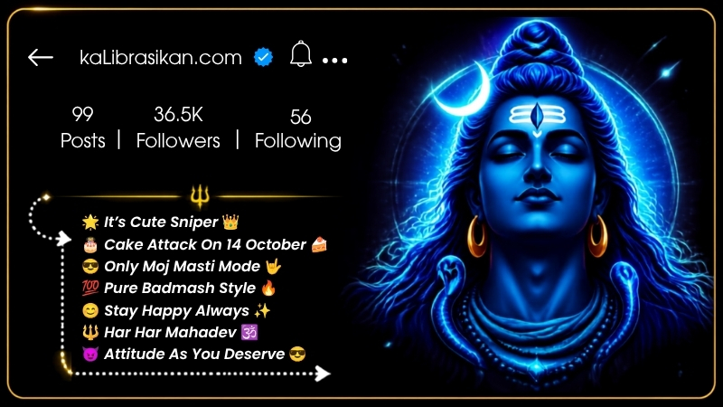 Mahadev Bio for Instagram