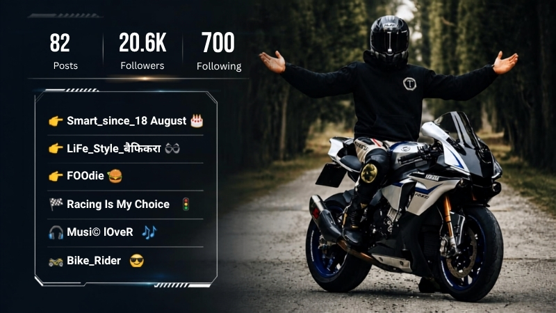 Stylish Bike Rider Bio for Instagram in English